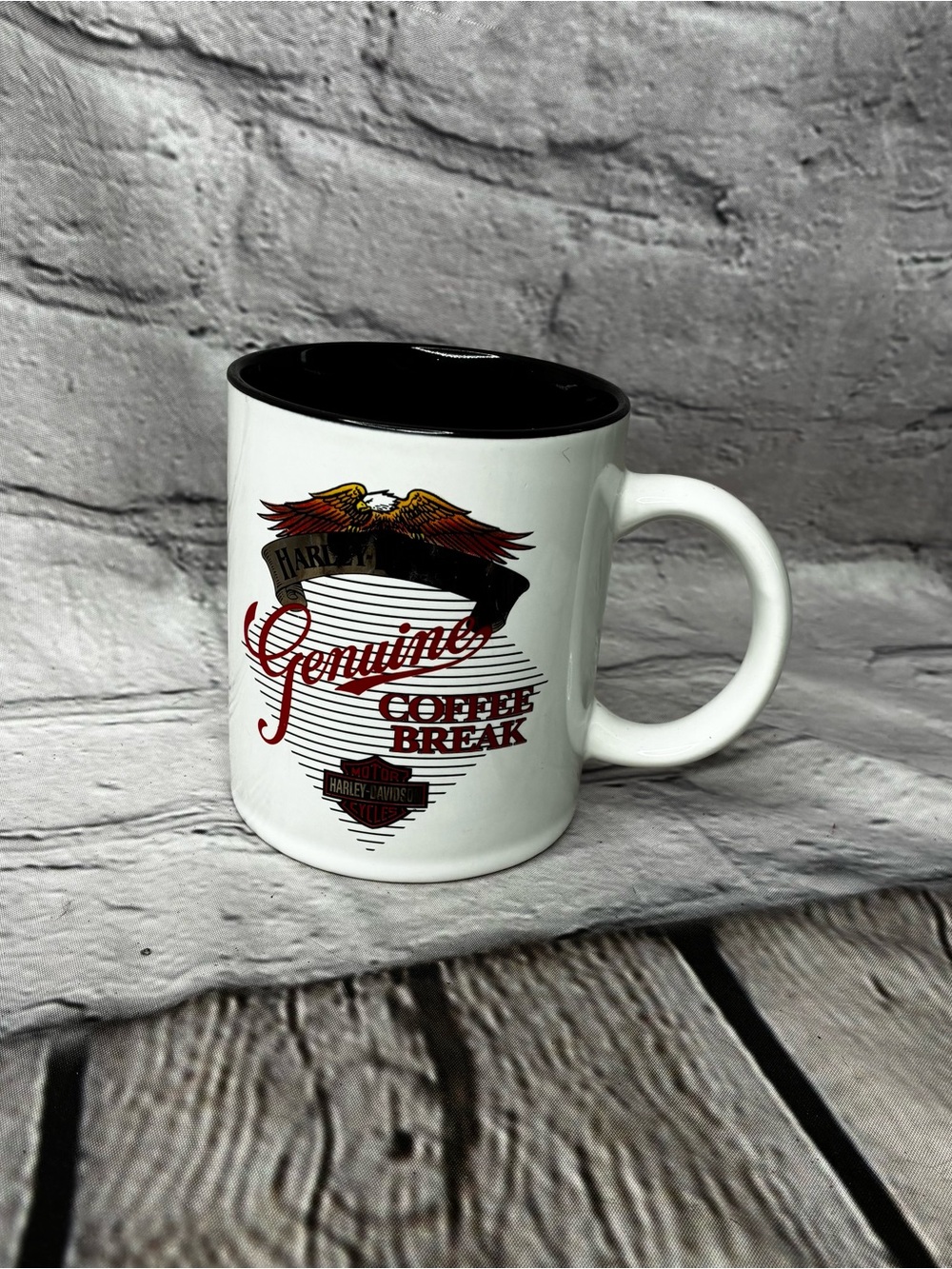 Vtg 1993 Harley Davidson Coffee Break Mug Screaming Eagle Biker Americana 10oz
